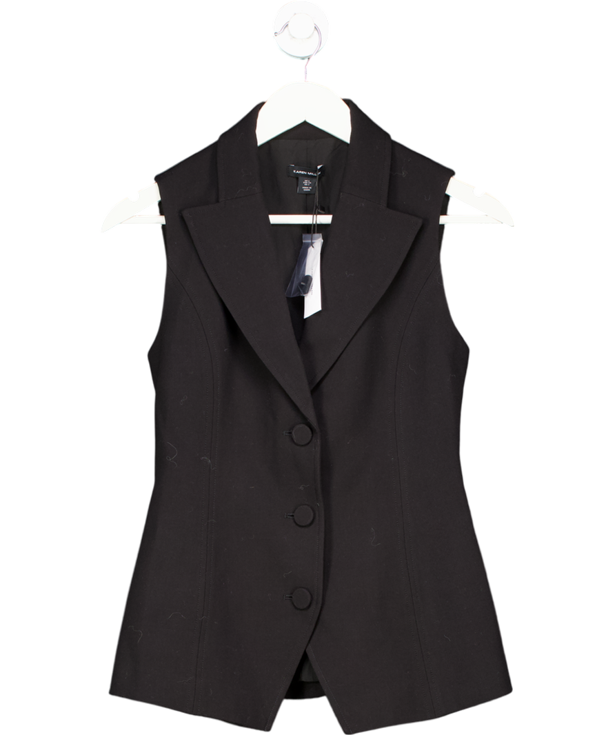 Karen Millen Black Tailored Waistcoat UK 6
