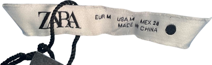 ZARA Blue Linen Cropped Button Down Shirt UK M