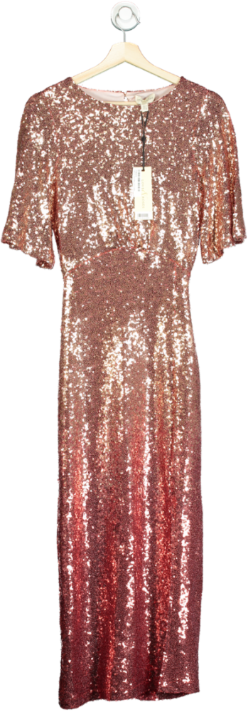 Love & Roses Multi Ombre Sequin Midi Dress UK 10