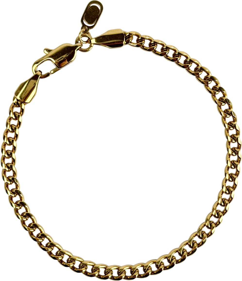 CRAFTD LONDON 18k gold plated Cuban 4mm Plated Bracelet