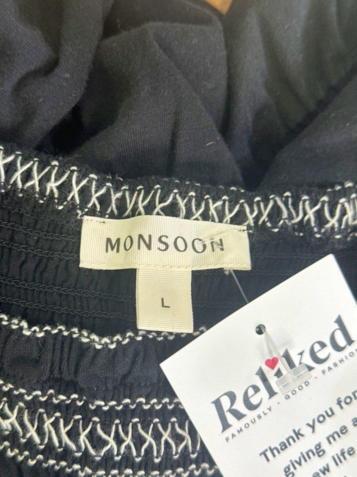 Monsoon Black Embroidered Maxi Dress UK L