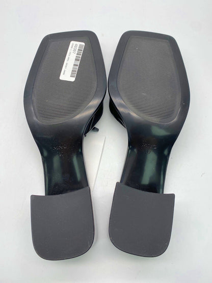 Mango Black Patent Leather Sandals UK 4