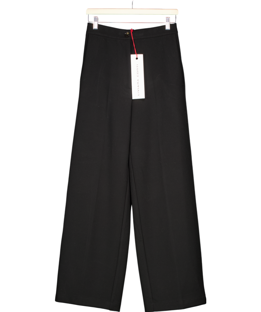 liviana conti Black Pantalone Donna Wide Leg Trousers UK 8