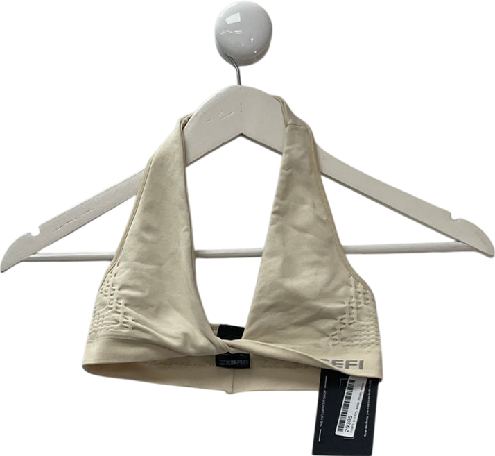 sefi Beige Waffle Halter Bra UK XS
