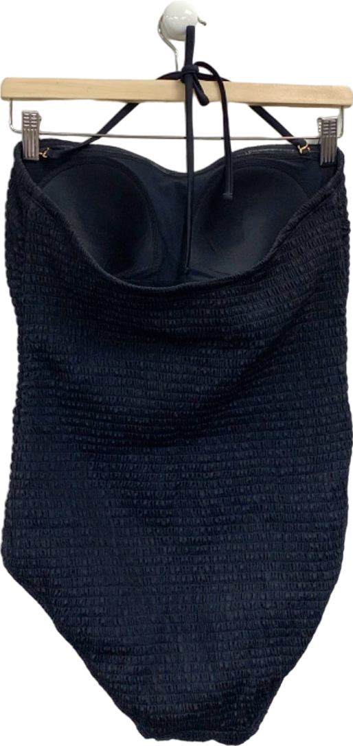 Boden Black Smocked Swimsuit UK 16