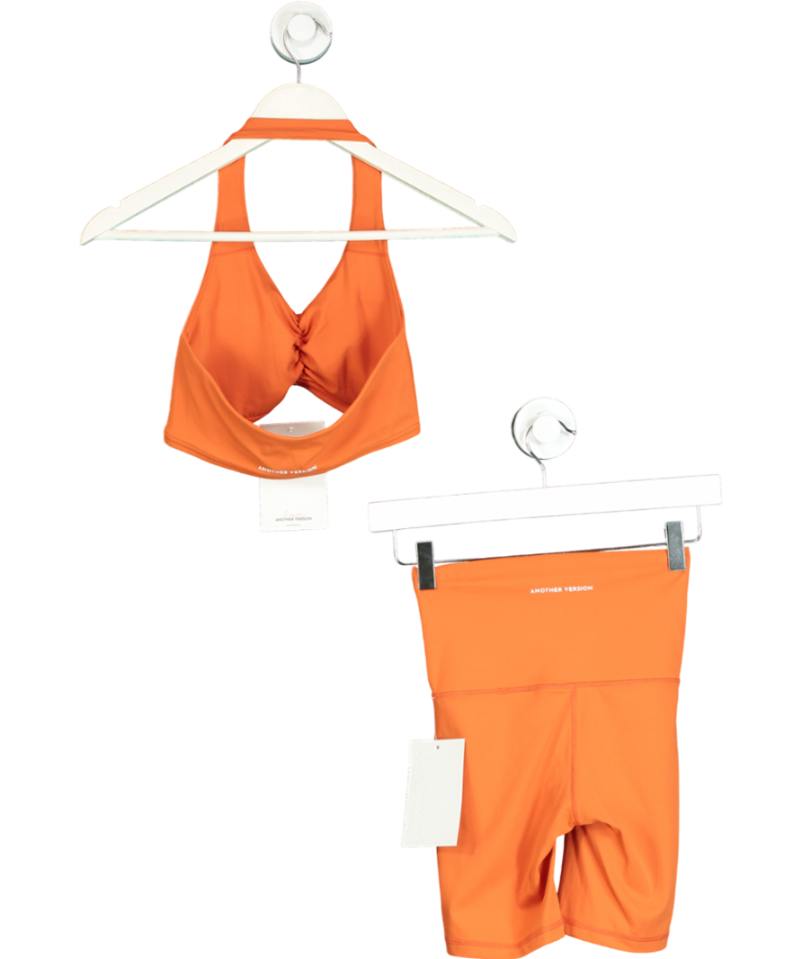 Another Version Orange Second Skin Ruched Set UK S