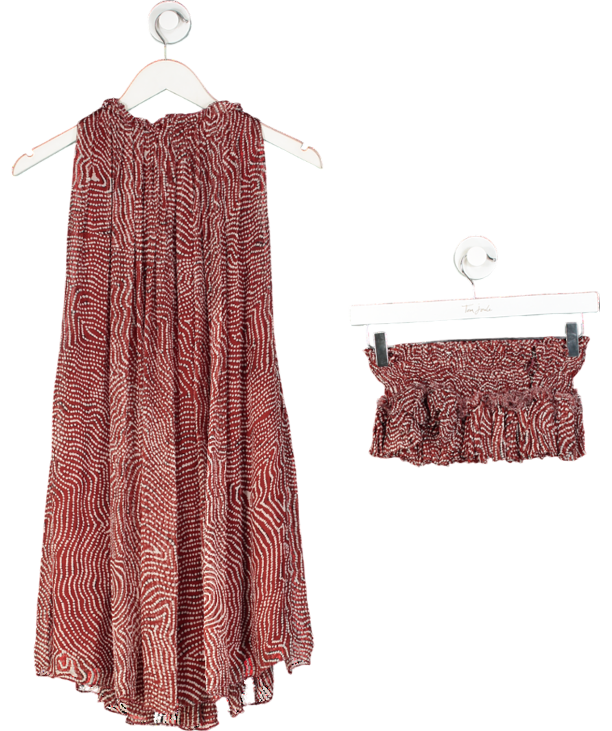 Isabel Marant Red Spotted Chiffon Sleeveless Dress UK 6