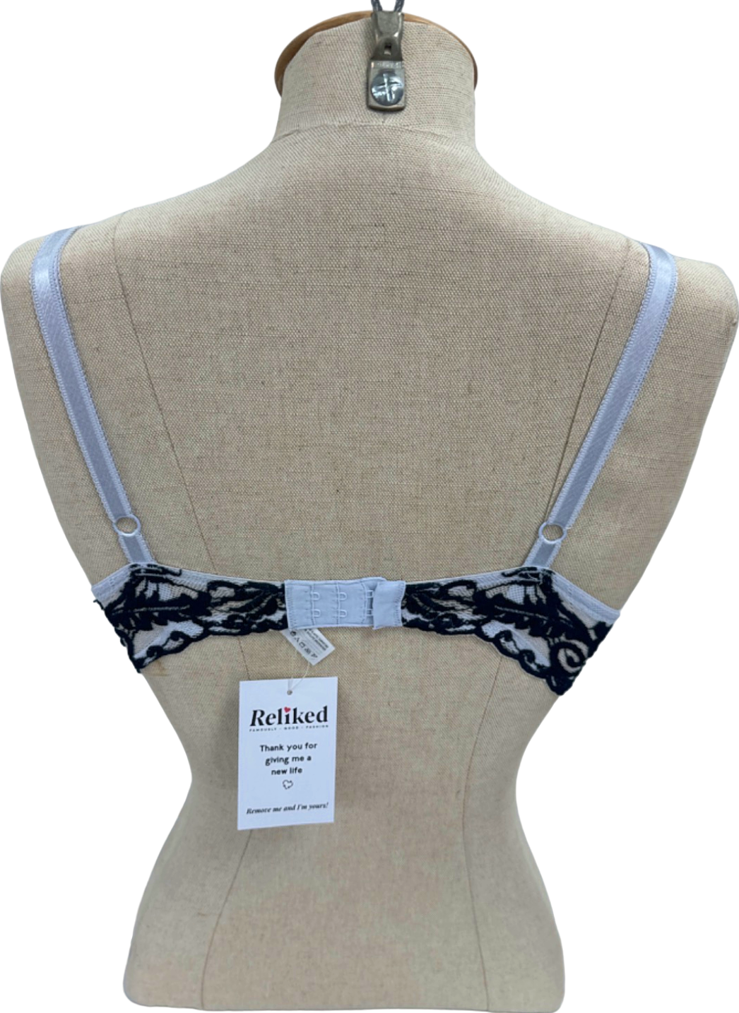 Wacoal Light Blue/Black Embrace Lace Underwire Bra 32B