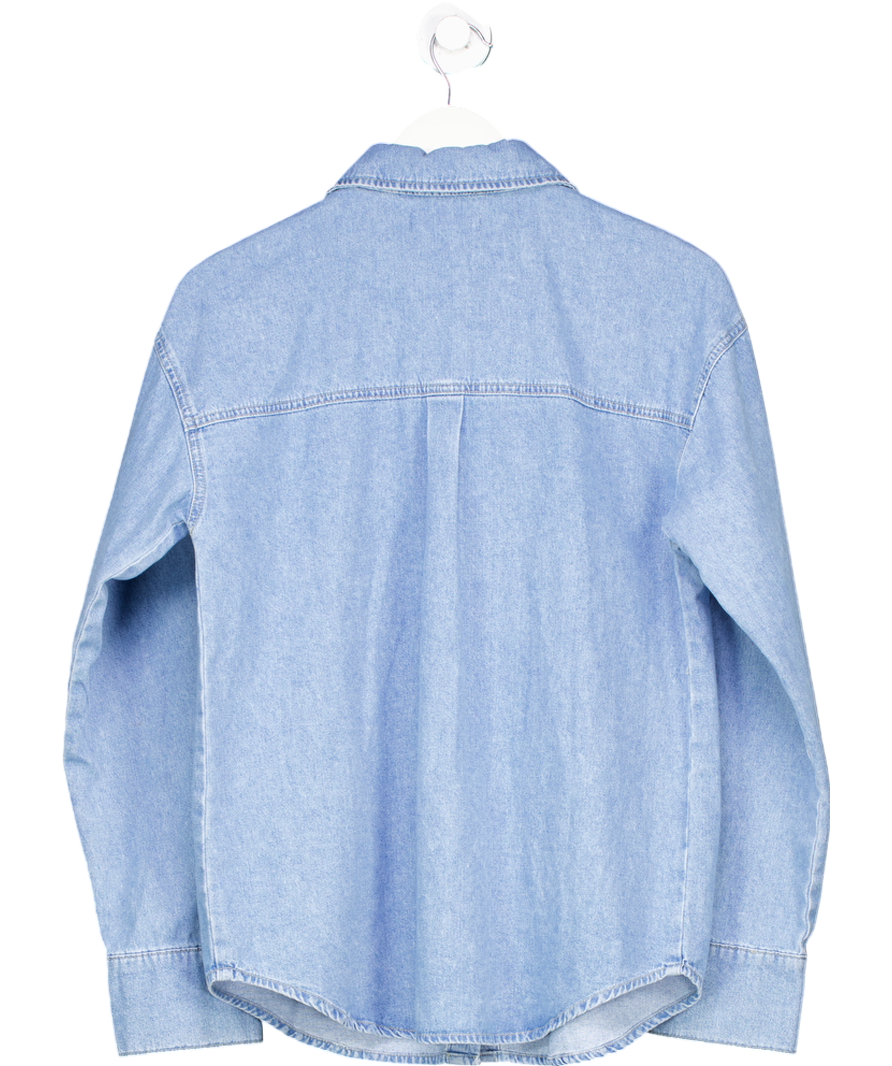 NA-KD Blue Denim Shirt UK 6