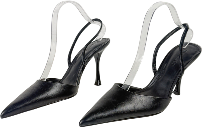 Topshop Black Angel High Heeled Court Shoe UK 8 EU 41