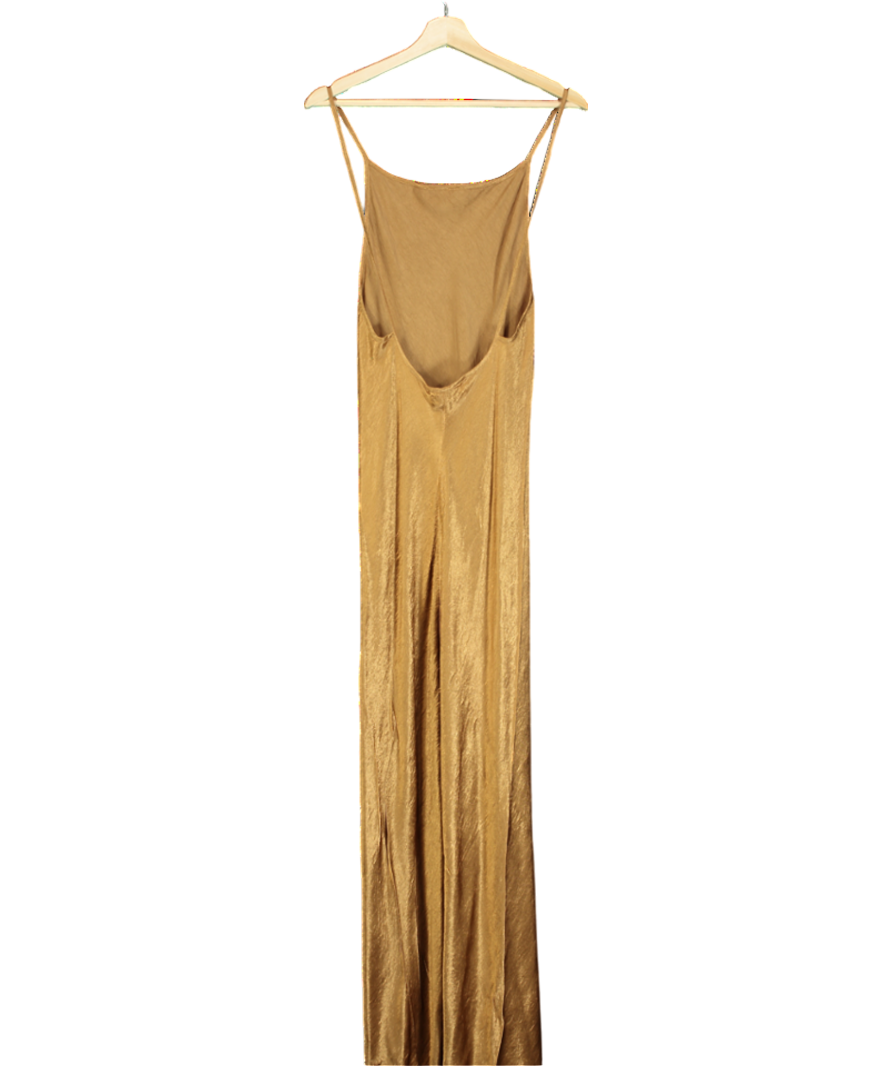 Anne Demeulemeester Brown Slip Maxi Dress UK 8