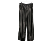 MANGO Black Leather-effect Elastic Waist Trousers UK M