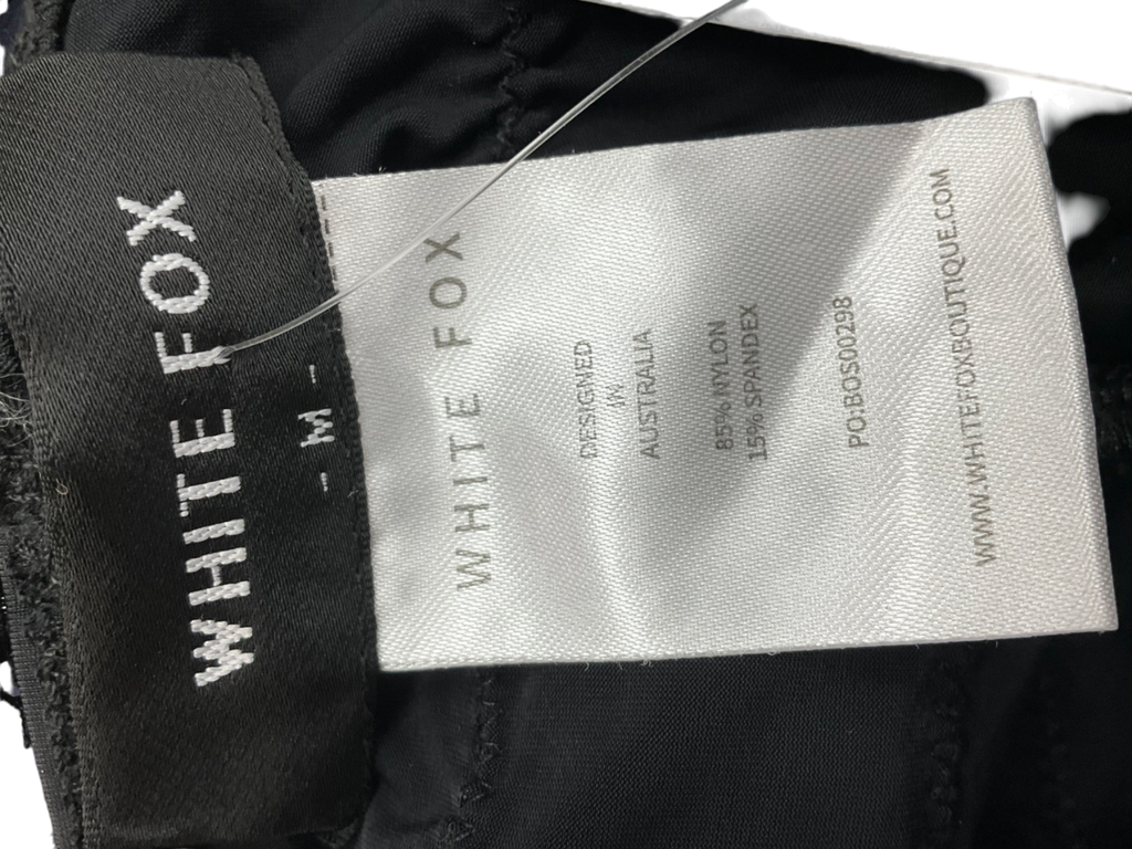 White Fox Black Take Over Control Lace Booty Shorts UK M