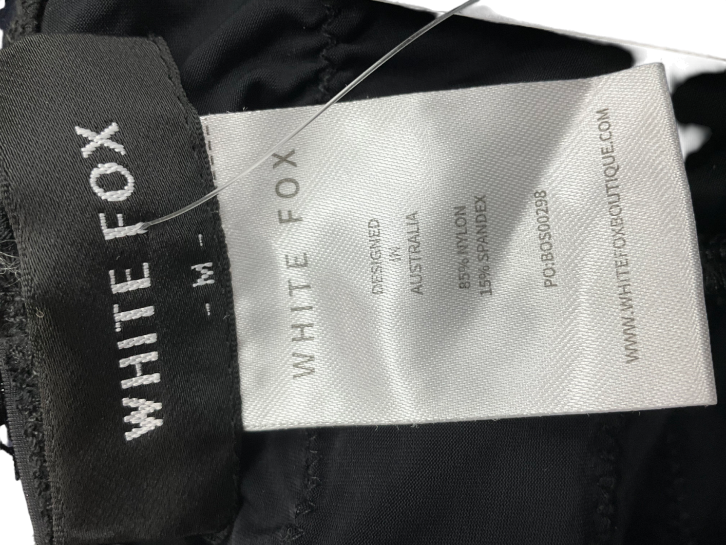 White Fox Black Take Over Control Lace Booty Shorts UK M