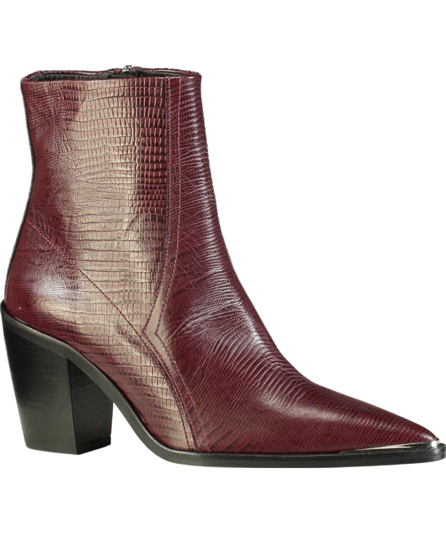 Mint Velvet Rue Oxblood Leather Ankle Boot UK 5 EU 38 👠