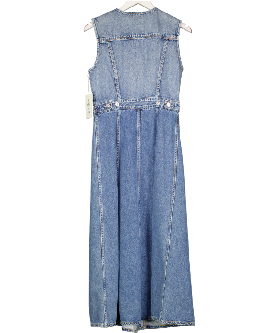 Citizens of Humanity Blue Idalene Organic Denim Midi Shirt Dress UK S