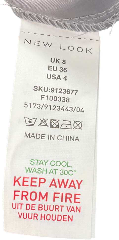 New Look Grey Tailored Wide Leg Trousers UK 8