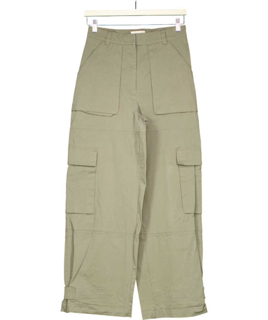H&M Green Slim Fit Cargo Trousers UK 6