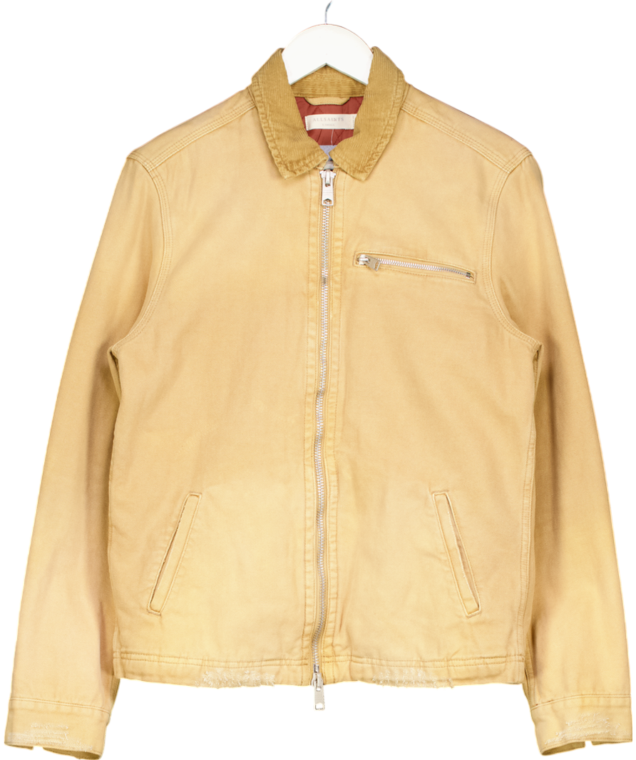 AllSaints Beige Intra Washed Recycled Cotton-blend Jacket UK XS