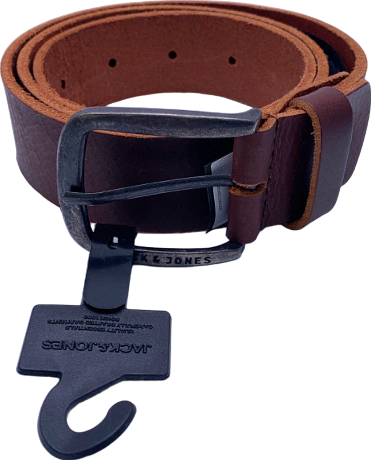 Jack & Jones Black Coffee Jacpaul Leather Belt UK 36-38