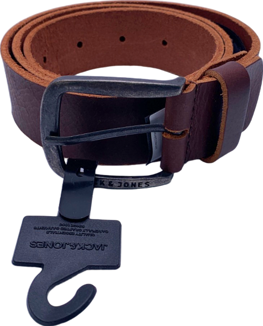 Jack & Jones Black Coffee Jacpaul Leather Belt UK 36-38