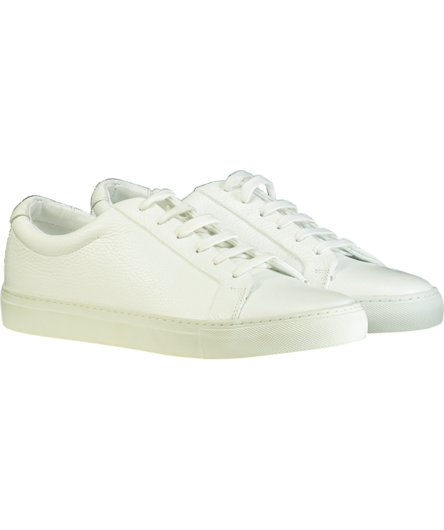 REISS White Leather Luca Low Top Trainers UK 9 EU 43 👞