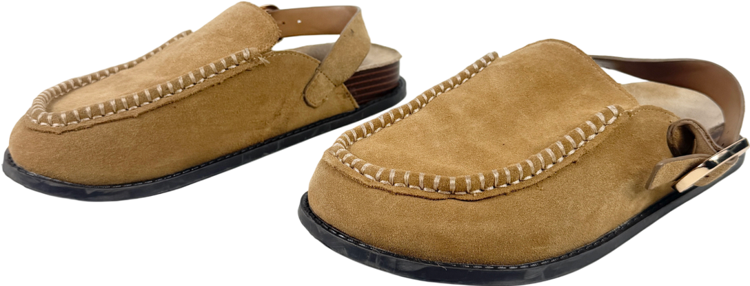 ZARA Brown Suede Clog Sandal UK 5 EU 38