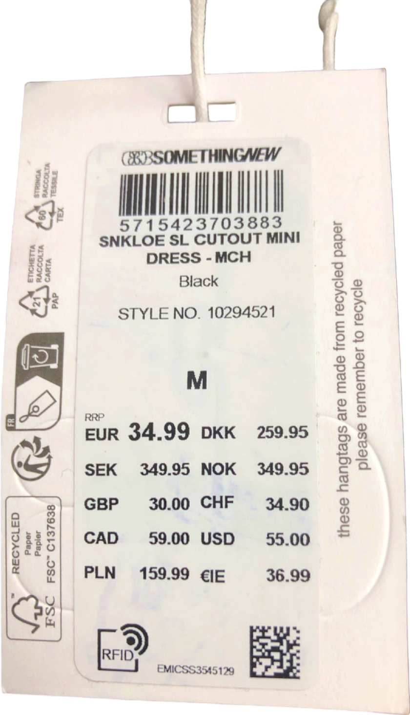 SomethingNew Black Snkloe SL Cutout Mini Dress M