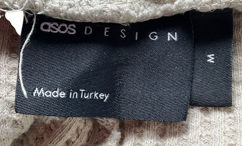 ASOS Beige Wide Leg Knitted Trouser And Jumper Co-ord In Oatmeal UK L