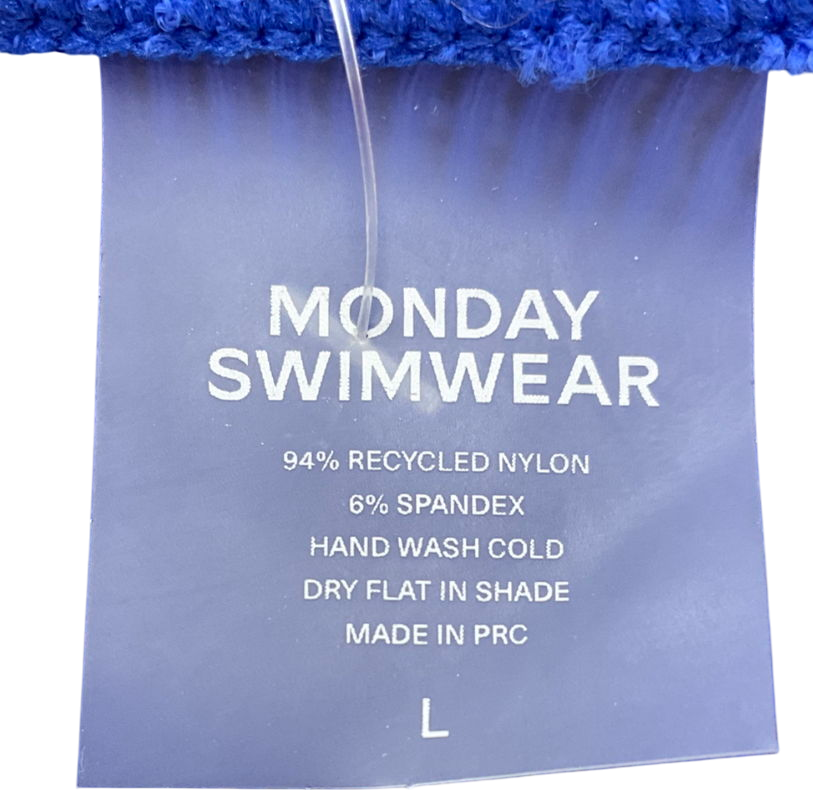 Monday Swimwear Blue Azores Top - Cobalt Crinkle UK L