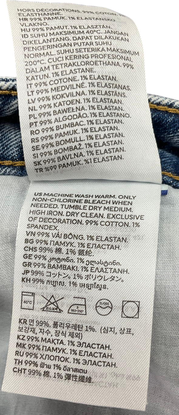 Blue High Waisted Vintage Straight Leg Jeans UK 14