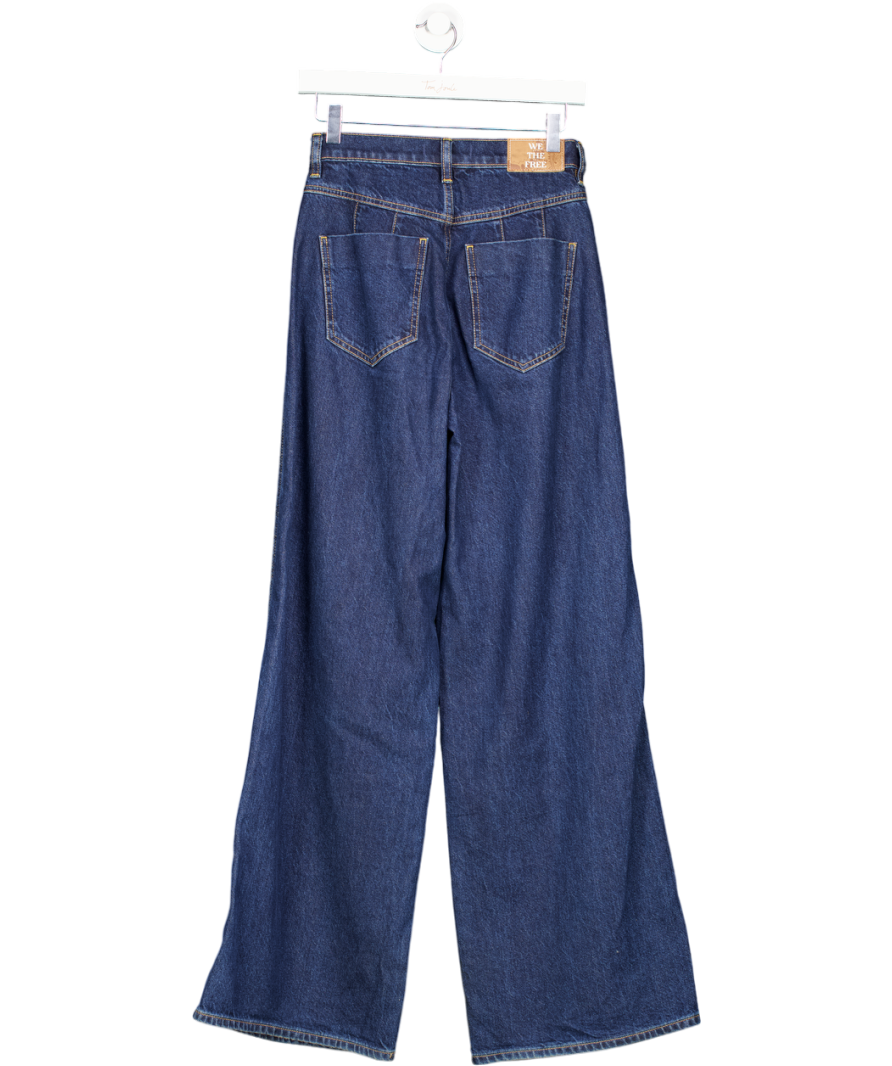 Free People Dark Blue We The Free Crvy Gia Wide-leg Jeans W25