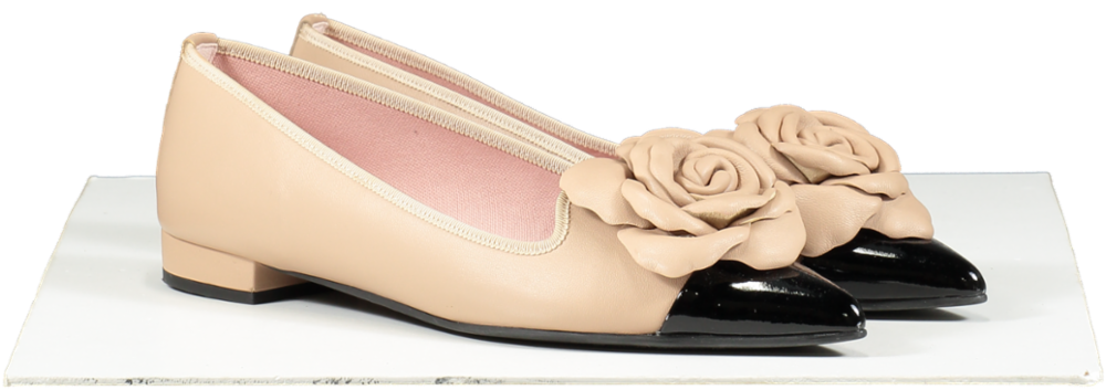 pretty ballerinas Beige Leather Rose Pumps UK 6.5 EU 39.5 👠
