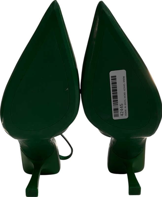 ZARA Green Squared Vamp And Heel Pointed Toe Slingback Heels UK 5 EU 38 👠