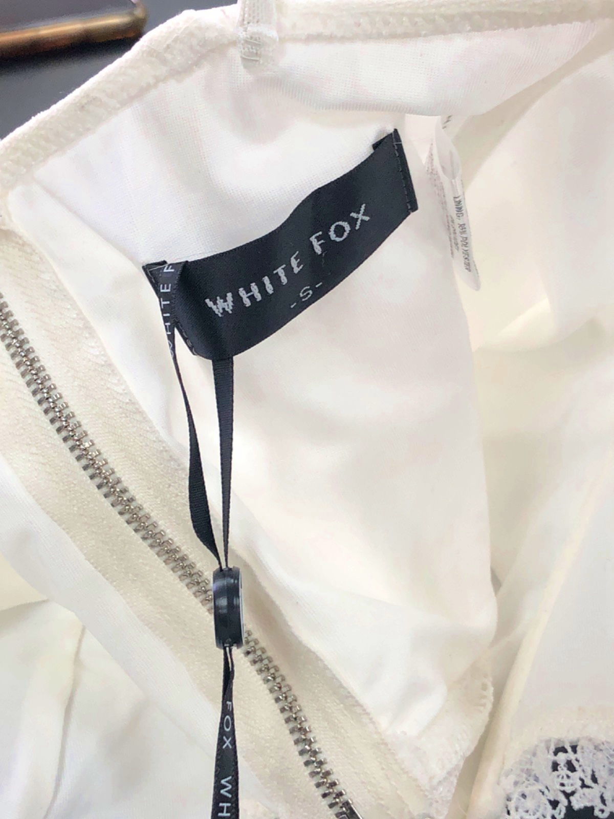 White Fox White Lace Detail Corset Top S