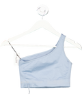 NA-KD Blue One Shoulder Gym Top UK XS