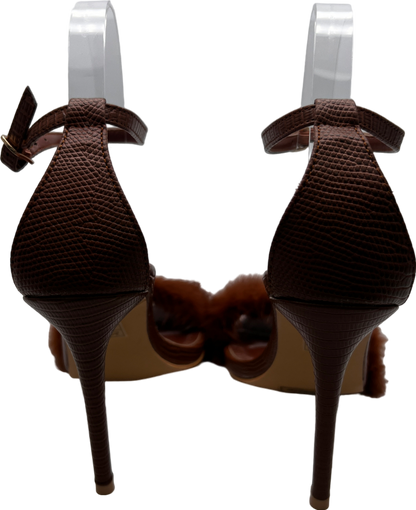 Fashion Nova Brown Fluffy Heel UK 7 EU 40 👠