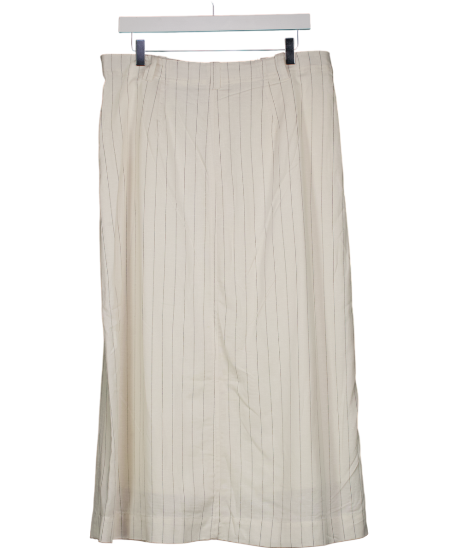 H&M White Linen-blend Skirt UK 18