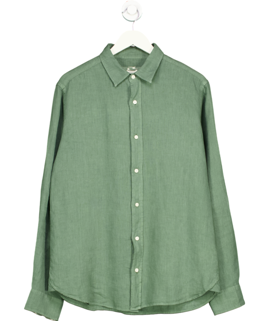 Beaufort & Blake Green Upton Garment Dye 100% Linen Shirt UK M