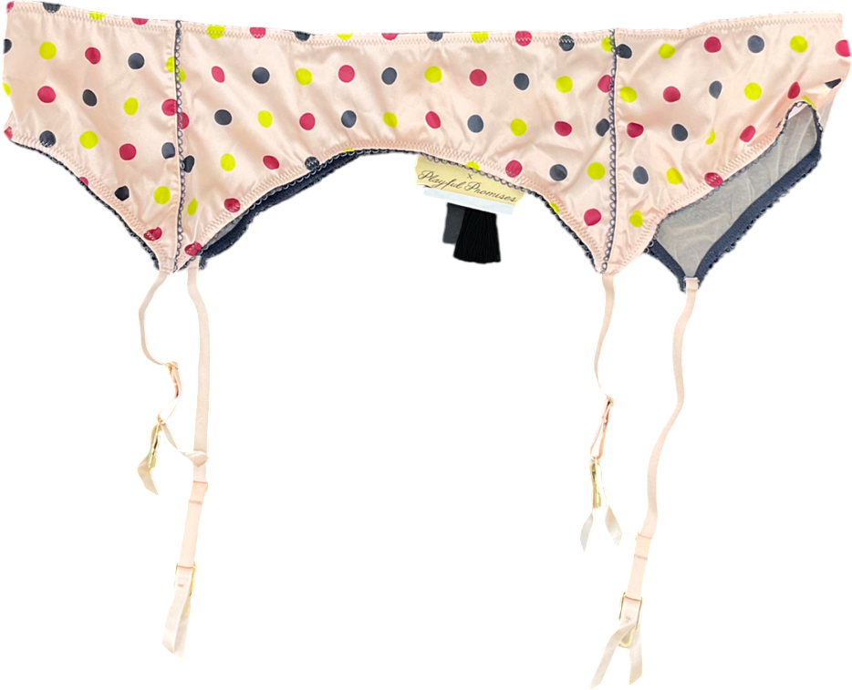 playful promises Pink Rowswell Polka Dot Suspender UK 26