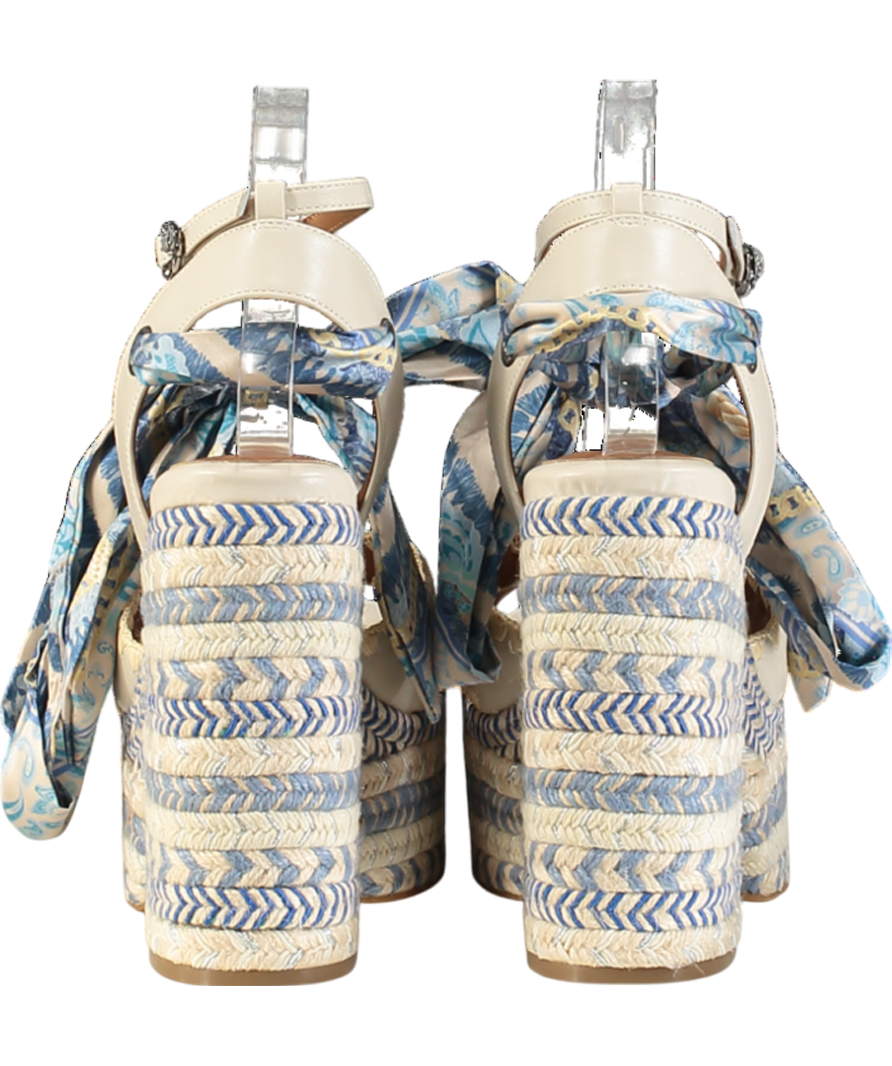 Kurt Geiger Blue Chelsea Ankle Tie Platforms UK 8 EU 41 👠