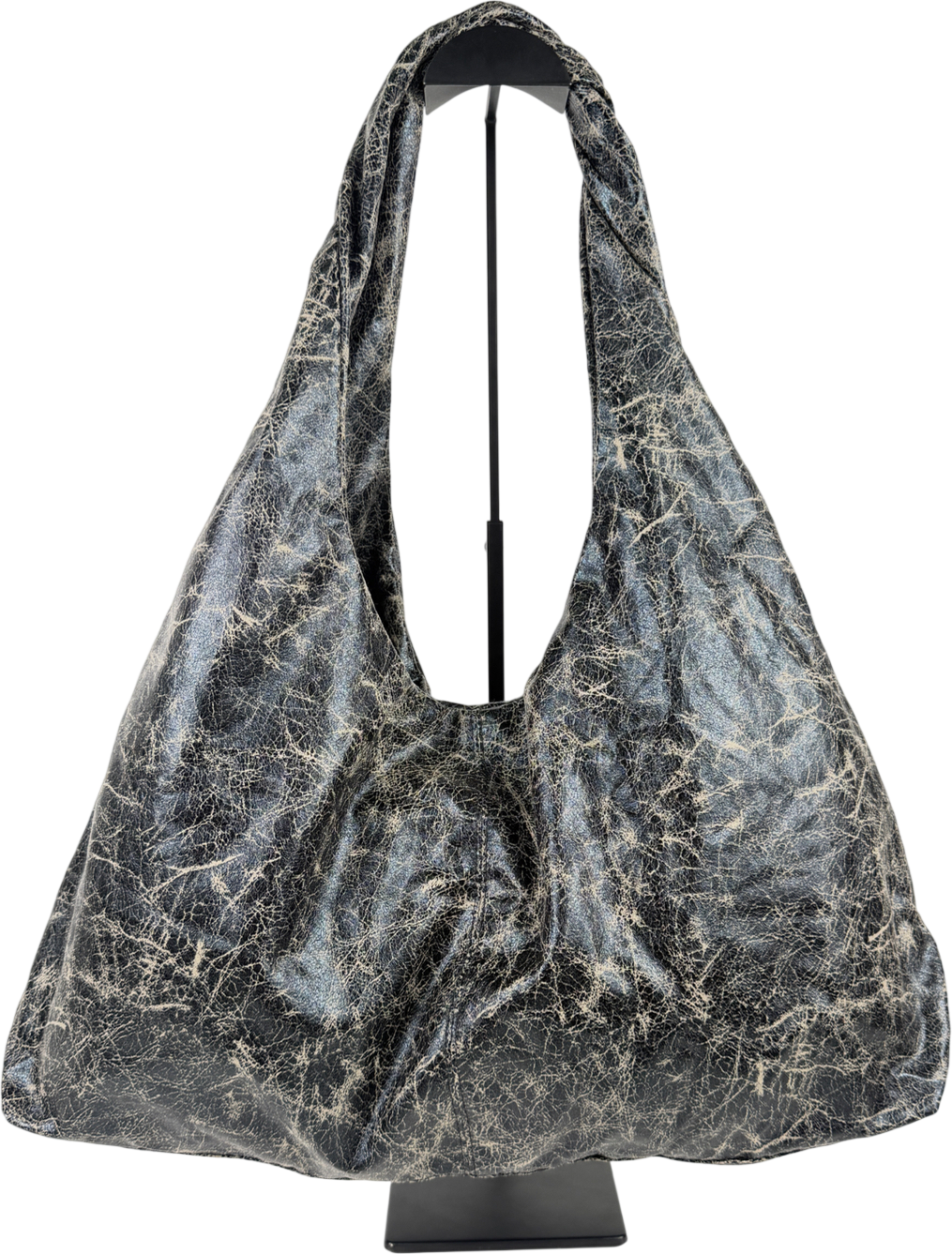 Weekday Black Slouchy Faux Leather Shoulder Bag