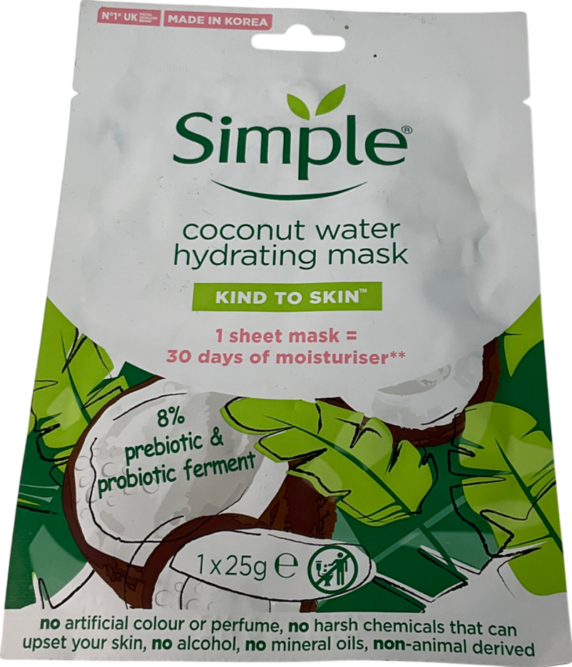 Simple Kind To Skin Coconut Water Hydrating Mask 1 sheet