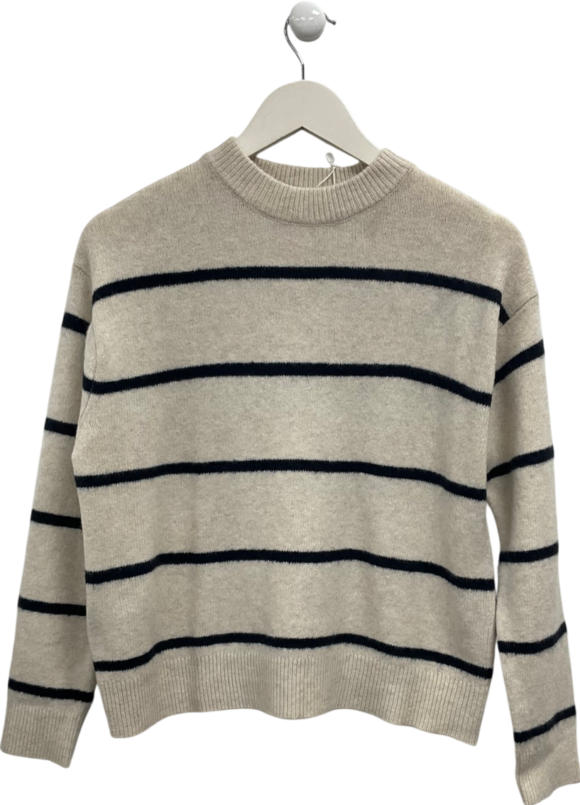 MANGO Cream Soft Striped Jumper UK M