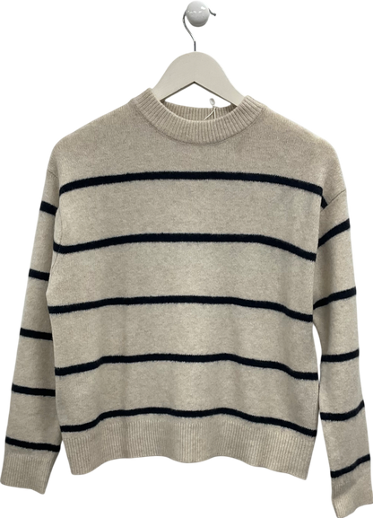 MANGO Cream Soft Striped Jumper UK M