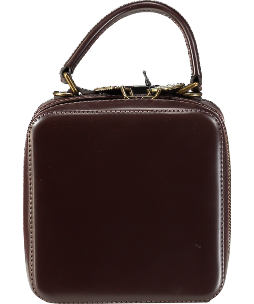 Beara Beara Brown Leather "the Meg" Minimalist Box Style Handbag One Size