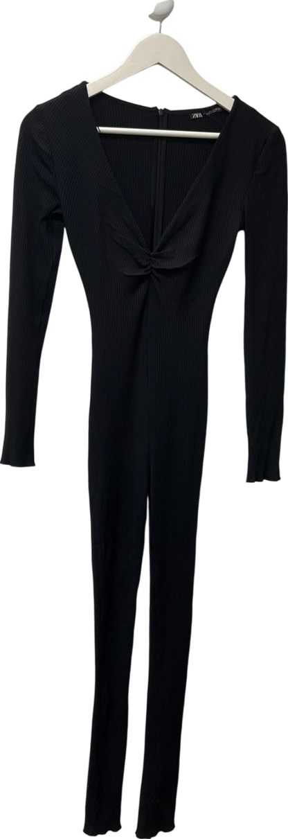 ZARA Black V Neck Jumpsuit UK M