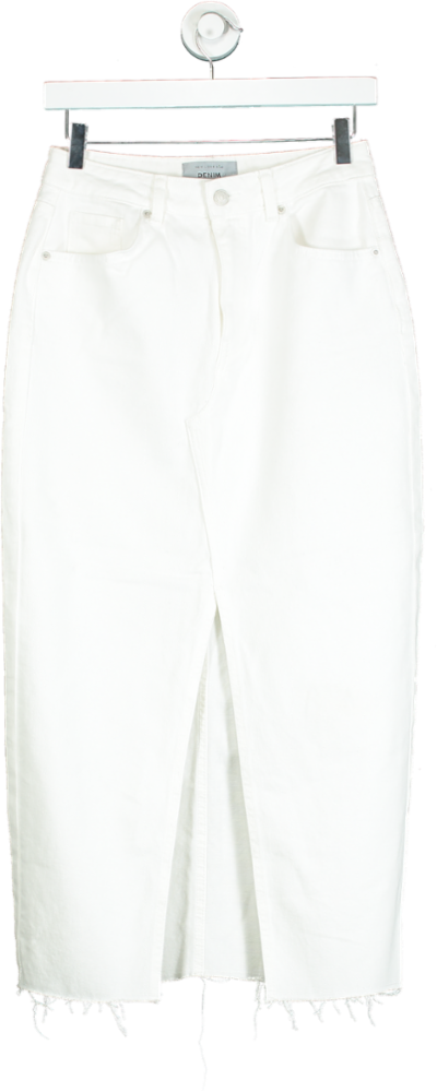 New Look White Denim Skirt UK 8