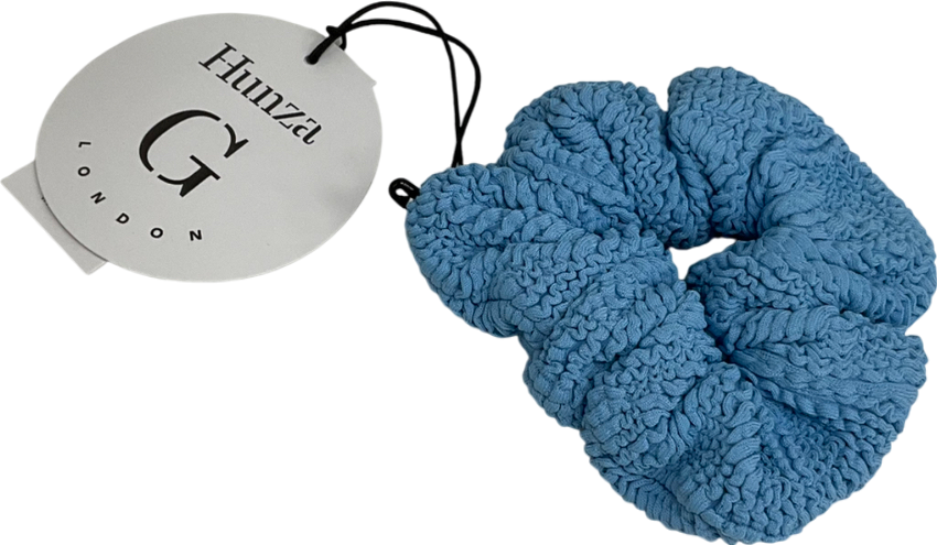 Hunza G Blue Seersucker Scrunchie One Size
