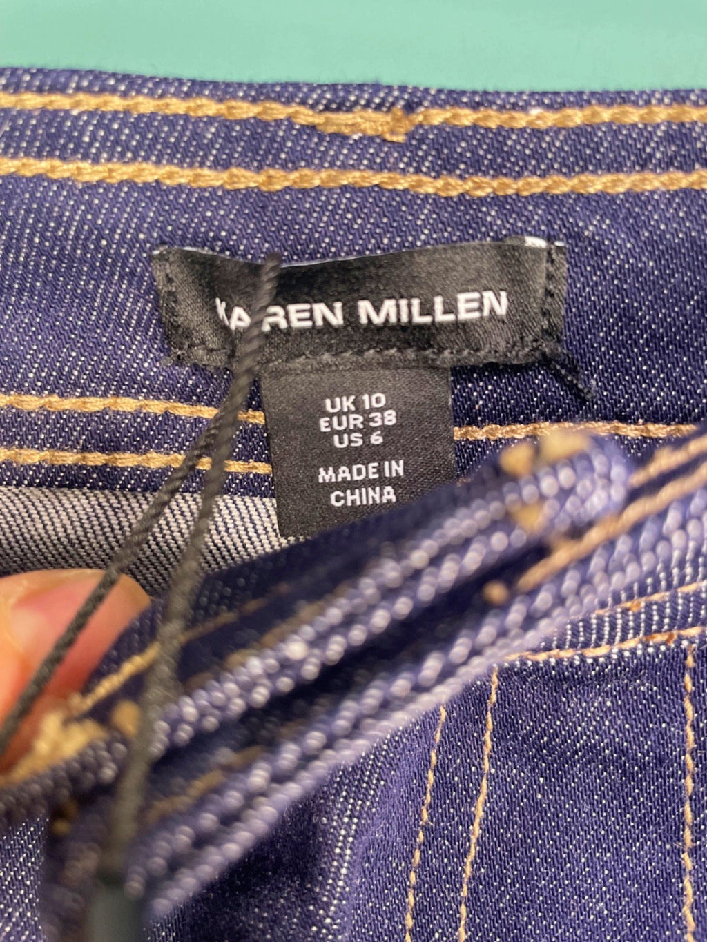 Karen Millen Stonewashed Stretch Denim Maxi Skirt UK 10